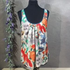 Anthro Fei Abstract Color Floral Tank Blouse